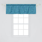 Ambesonne Fish Scale Window Valance, Nautical Design Realistic Graphic Water Drops on Half Circles Print, Curtain Valance for Kitchen Bedroom Decor with Rod Pocket, 42" x 18", Blue and Turquoise