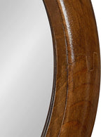 Kate and Laurel Pao Traditional Oval Wood Framed Wall Mirror, 24 x 36, Walnut Brown, Decorative Mirror for Wall