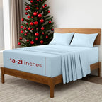 Mellanni Extra Deep King Sheets - 4 PC Iconic Collection Bedding - Hotel Luxury, Ultra Soft, Cooling Bed Sheets - Wrinkle, Fade, Stain Resistant (King, Aqua)