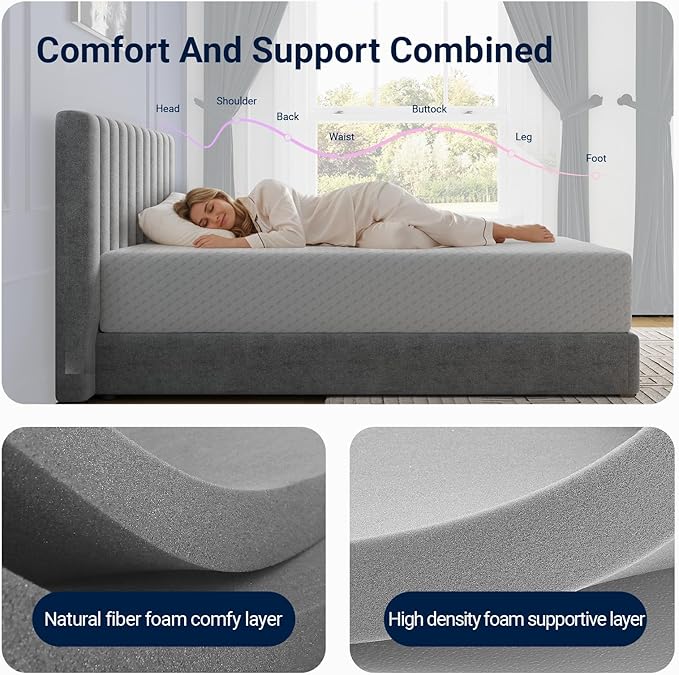 Avenco Twin Mattress 10 Inch, Memory Foam Twin Size Mattress in a Box for Comfort Sleep & Pressure Relief, CertiPUR-US Certified for Medium Firm Mattresses