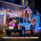 JMEXSUSS 2 Pack Christmas Lights Battery Operated Rope Lights Outdoor Waterproof Total 200LED 8 Modes Battery Powered String Lights with Remote for Car Trampoline Tree Christmas Decor (Multicolor)