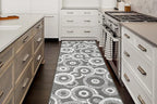 Custom Length Cut to Size Retro Modern Geometric Carpet Runner Rug for Hallways, Non Slip Rubber Backed, 31 inch Wide X Customized Length, Geo Grey, 31 inch X 19 feet