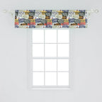 Ambesonne Vintage Window Valance, Original Retro Style License Plates Personalized Creative Travel Vacation, Curtain Valance for Kitchen Bedroom Decor with Rod Pocket, 42" x 12", Green Blue Yellow