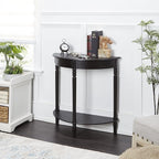 Decor Therapy Simplfy Moon Entry Table,with Shelves & Easy Assembly, Wood-(28.5" x 11.8" x 28.5") Simplify Half Round, 28.5" x 28.5" x 12", Black
