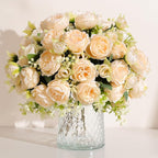 Luyue 8 Packs Peonies Artificial Flowers Vintage Faux Peony Bouquet Fake Flower for Vase Silk Floral Arrangements for Table Centerpiece Wedding Decoration Indoor Home Decor
