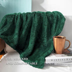 Exclusivo Mezcla Plush Fuzzy Fleece Bed Blanket Twin Size, Super Soft, Fluffy and Warm Blankets, Suitable for All Seasons (Forest Green, 90x66 Inches)