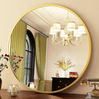 HARRITPURE Round Mirror 19.6 Gold Wall Mounted Circle Mirrors Vanity Mirror with Brushed Aluminum Alloy Frame Modern Decoration for Bathroom, Living Room, Vanity, Bedroom, Entryway