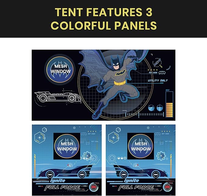 Batman Loft Bed Tent - Curtain Set for Low Twin Loft Bed (Bed Sold Separately) by Delta Children