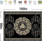 OSUNBD Nordic Viking Tapestry Wall Hanging - Large 100x90 inches Soft Flannel with Valknut, Celtic Runes & Norse Mythology Scandinavian for Bedroom, Living Room Decor