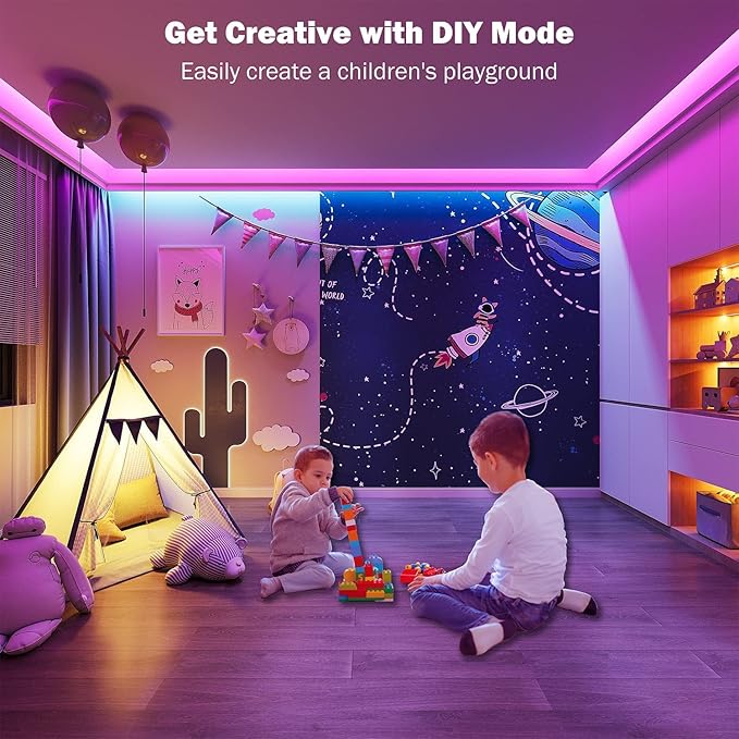 32.8ft Led Strip Lights Smart App Music Sync Color Changing RGB Led Light Strips Bluetooth LED Strips with Remote Led Lights for Bedroom Home Decoration