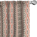 Ambesonne Southwestern Window Curtains, Traditional Vertical Borders Inspired by Prehistoric Art Ikat Style, Lightweight Decorative Panels Set of 2 with Rod Pocket, Pair of - 28" x 95", Brown Coral