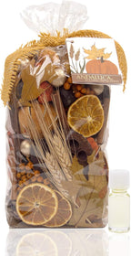 ANDALUCA Blissful Harvest Potpourri | Made in California | Large 20 oz Bag w/Fragrance Vial Included | Scents of Orange Zest, Nutmeg and Pumpkin