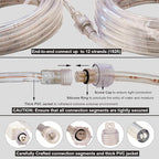 48ft Warm White LED Rope Lights Outdoor - 324 LEDs Christmas Rope Lights, 120V ETL Certified, Connectable to 192ft, Weather-Resistant, w/24 Mounting Clips & Screws - Cozy Home & Café Decor
