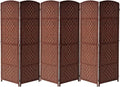 Sorbus 6 Panel Room Divider 6 ft. Tall - Privacy Screen, Extra Wide Double Hinged Panels, Diamond Double-Weaved, Partition Room Dividers and Folding Privacy Screens, Wall Divider for Room Separation