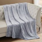 Exclusivo Mezcla Fleece Bed Blanket King Size, Super Soft and Warm Blankets for Couch, Sofa and Bed Waffle Textured, Cozy, Fuzzy and Lightweight (Mixed Navy Blue, 90x104 Inches)