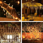 koopower [Timer & Remote] 36ft 100 LED Outdoor Battery Fairy Lights (IP65 Waterproof, Dimmable, 8 Modes, Warm White)