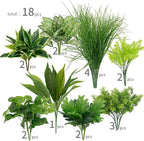 18Pcs Outdoor Artificial Boxwood UV Resistant Fake Stems Plants, Faux Plastic Greenery for Indoor Outside Hanging Plants Garden Porch Window Box Home Wedding Farmhouse Décor