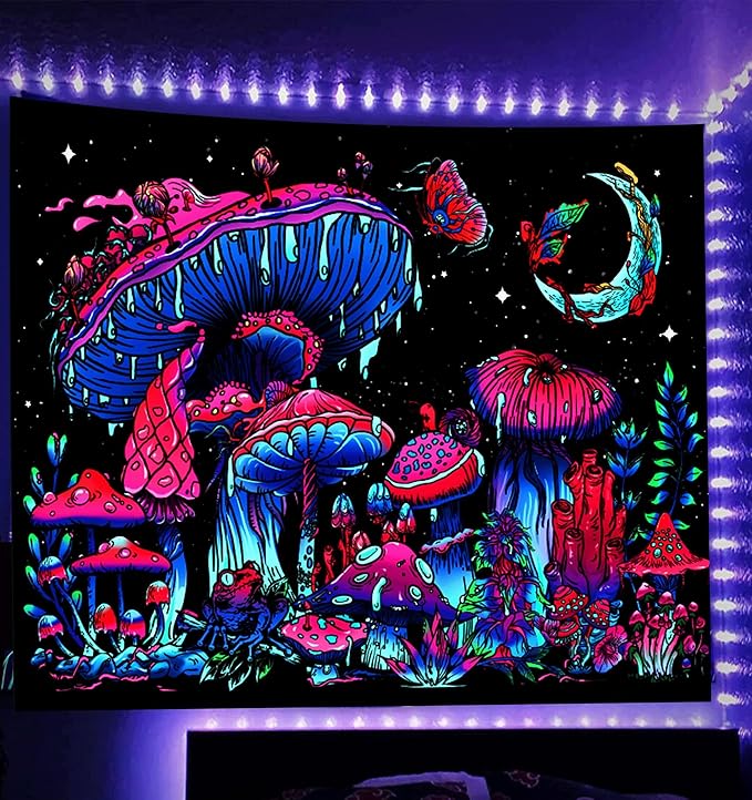 roperry 40ft LED Black Light Strip Kit, 720 Units Lamp Beads, Non-Waterproof Blacklights for Glow Party, Indoor Birthday, Body Paint,Halloween (Indoor)