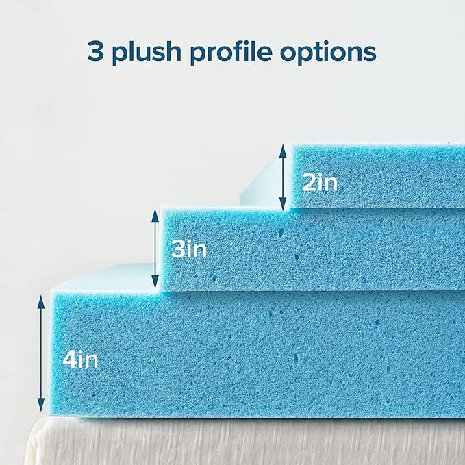 ZINUS 2 Inch Green Tea Cooling Gel Memory Foam Mattress Topper, Smaller, More Convenient WonderBox Packaging, Cooling Gel Foam, CertiPUR-US Certified, Full