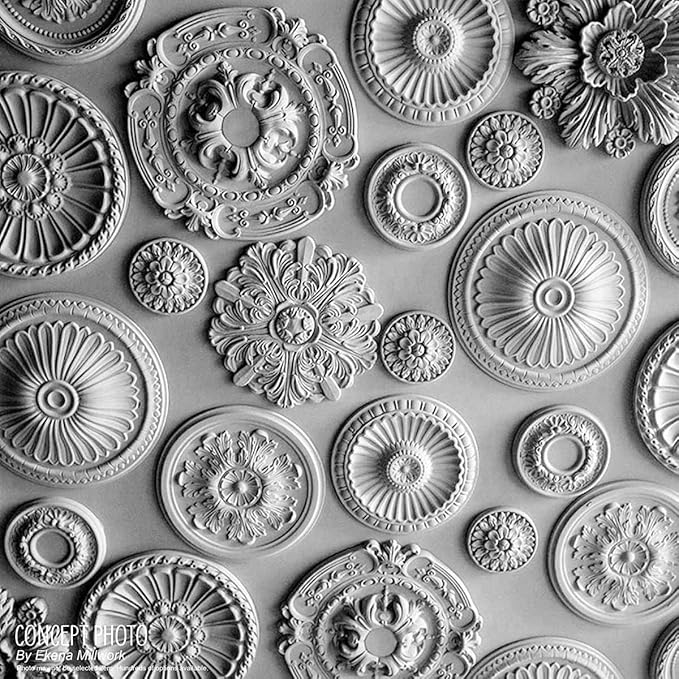 Ekena Millwork CM12BR Bradford Ceiling Medallion, 12 1/2"OD x 3 7/8"ID x 3/4"P (Fits Canopies up to 6 5/8"), Primed