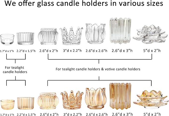 GOLDEAL 60-Pcs Tealight Candle Holders,Small Clear Glass,Tealight Holders Bulk Use for Weddings Parties Dinner,for 1.5" Tealight. Candle Mould