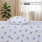 RUVANTI Flannel Sheets Queen Size - 100% Cotton Double Brushed Bed Sheets, Deep Pockets 16 Inches Queen Sheet Set, All Seasons Breathable & Extra Soft - Warm & Cozy, 4 Piece, Happy Cubs