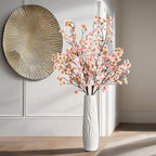 4 Pcs Artificial Cherry Blossom Flower Branches, Bulk Silk Faux Flowers Real Touch Bouquet for Home Wedding Party Centerpieces Spring Summer Decor, Vase Not Included(Champagne)