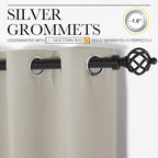NICETOWN Kitchen Curtains for Decoration, Thermal Insulated Grommet Room Darkening Draperies/Panels for Laundry (Natural, 2 Panels, W42 x L50 inches)