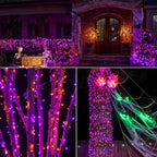 Brizled Halloween Lights, 262.46FT 800 LED Halloween Lights, Mini Purple Light 8 Modes Waterproof, Plug in Orange LED String Light for Outdoor Indoor Thanksgiving Party Decor (Orange & Purple)