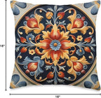 Traditional Norwegian Rosemaling Folk Art Throw Pillow