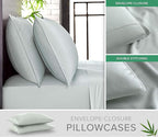 Queen Sheets by Pure Bamboo, Genuine 100% Organic Viscose Derived from Bamboo Bed Sheet Set, Luxuriously Soft & Cooling, Double Stitching, Lifetime Quality Promise (Queen, Sea Glass)