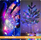 50 Pack Fairy Lights Battery Operated - 3 Speed Modes, 7Ft 20 LED String Twinkle Lights, Waterproof Copper Wire, Mini Firefly Light for Mason Jars Vases Christmas Decor, Multi-Colored