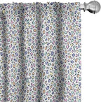 Ambesonne Leopard Print Curtains, Modernized Animal Skin Elements in Pastel Memphis Style Colors Pattern Print, Window Treatments 2 Panel Set for Living Room Bedroom, Pair of - 28" x 84", Grey Black