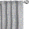 Ambesonne Leopard Print Curtains, Modernized Animal Skin Elements in Pastel Memphis Style Colors Pattern Print, Window Treatments 2 Panel Set for Living Room Bedroom, Pair of - 28" x 95", Grey Black