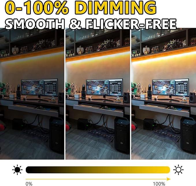 EMITEVER COB LED Strip Lights Warm White, 2700K Tape Light 32.8ft, Premium High Density, DC 24V, 300+Lumens/ft, 4800LEDs/Spool, Ra 90, 3W/ft, UL Listed 5 Year Warranty (Power Supply Sold Separately)