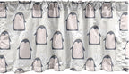 Ambesonne Penguin Window Valance Pack of 2, Pastel Colored Style Cartoon Animals from Antarctica Crowns on a Dotted Background, Rod Pocket Curtain Valances for Kitchen Bedroom, 42" X 12", Grey Pink