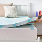 Linenspa 3 Inch Gel Swirl Memory Foam Mattress Topper – Cooling Gel Infused – Pressure Relieving Bed Topper - Mattress Pad – CertiPUR Certified - Full Size