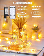Star String Lights Plug in - 66 ft 200 LED Star Fairy String Lights with Remote and Timer, 8 Modes Waterproof for Bedroom Tent Loft Bed Window Backyard Patio Porch Balcony Party, Warm White