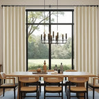 100% Blackout Pinch Pleated Linen Curtains 108 Inches Long, Extra Long Pinch Pleated Drapes with Hooks, Soft Thick Linen Curtain Panels for Sliding Door Modern Farmhouse,60x108, Natural Beige,2 PCs
