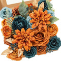 Alecono Artificial Flowers, Orange Fake Flowers for Fall Wedding Bouquets, Wedding Cake Flowers for Table Centerpieces Birthday Party Home Autumn Decor