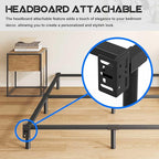 7 Inch Full Metal Bed Frame, Compatible with Most Brand Box Spring Or Mattress, 9-Leg Support Metal Bed Base, Noise-Free, Easy Assembly, Black