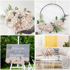 AVIVIHO Beige Hydrangea Artificial Flowers Bulk Pack of 10 Fake Flowers Hydrangea Silk Flowers with Stems for Western Boho Decor,Home,Wedding Party DIY Pampas Grass Florals Arrangement Decoration