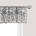 Ambesonne Modern Window Valance Pack of 2, Coffee Beans with Ornamental Words Ethiopians Pattern, Rod Pocket Curtain Valances for Kitchen Bedroom, 54" X 18", Sand Brown Black