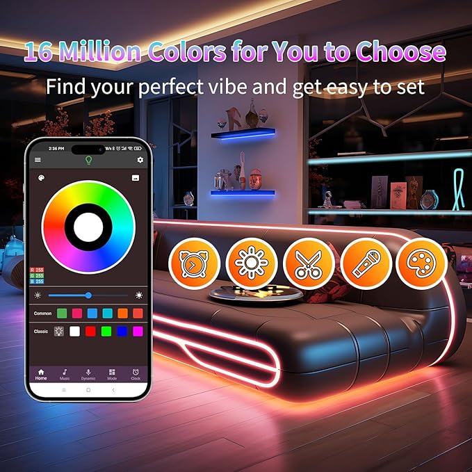 LED Lights for Bedroom 150FT, RGB LED Strip Lights Music Sync, Led Light Strip with Remote & App Control, DIY Color Changing Led Lights for Room Decor Aesthetic and Party Ambiant Lighting