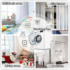 MYSKY HOME White Curtains for Bedroom 63 Inch Length Long Sheer Curtains for Kids Room Nursery Curtains with Taupe Patched Design Rod Pocket Privacy Window Drapes Dining Room 52" x 63" 2 Panels
