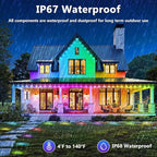 LETIANPAI 500FT Permanent Outdoor Lights,RGB Eaves Lights with App Control Remote,DIY Scene Modes IP67 Waterproof Outdoors Under Eave Lighting,Outdoor Light for Garden Decor