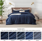 Bedsure Twin/Twin XL Comforter Set - Navy Soft Bedding for All Seasons, Cationic Dyed Bed Set, 2 Pieces, 1 Twin Size Comforter (68"x88") and 1 Pillow Sham (20"x26"+2")