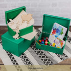 XL Green Wooden Box Storage with Hinged Lid | 15.8 x 11.8 x 5.5 inches (+-0.5) | Gift Box for Tool Dog Shoes Clothes Kitchen Storage Document | Wood Keepsake Chest