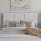 AFI, Madison Queen Solid Wood Panel Headboard with Attachable Charger, White
