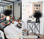 Fake Black Plants,Artificial Grass Fake Plants Outdoor Plants UV Resistant Black Greenery Stems Fake Grass Halloween Plants for Window Garden Patio Pathway Front Porch Halloween Décor 12Pcs(Black)